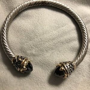 John Medeiros Cuff bracelet with black stone